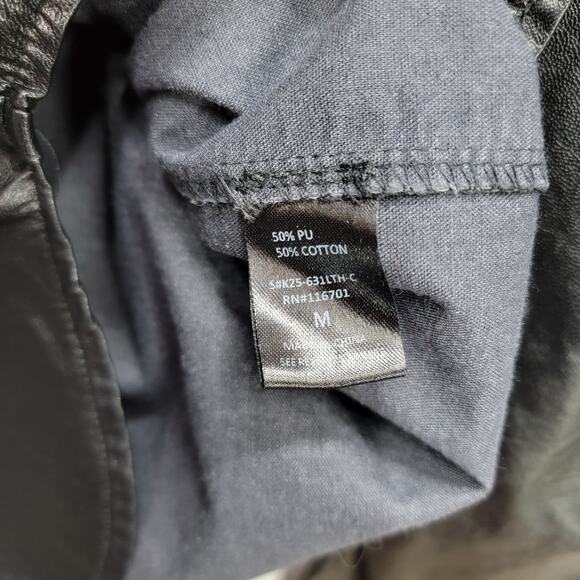 KARLIE FAUX LEATHER PUFF SLEEVES BLACK TOP, SIZE M - Picture 6 of 9